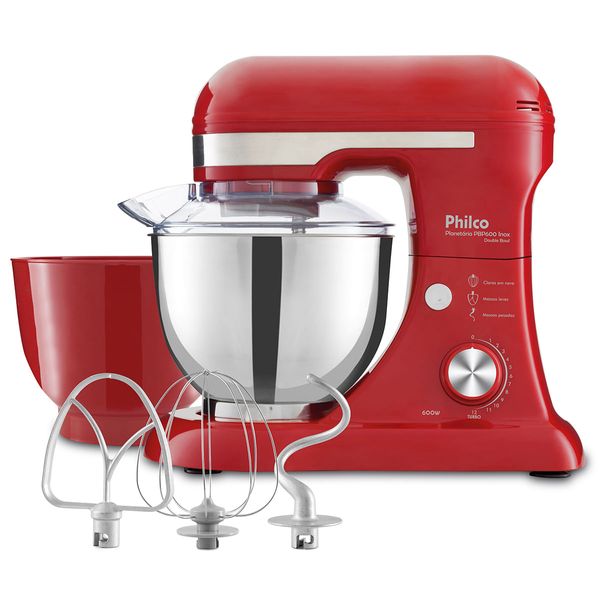 Batedeira Planetária Philco PBP600V Turbo Inox Double Bowl 600W 127V