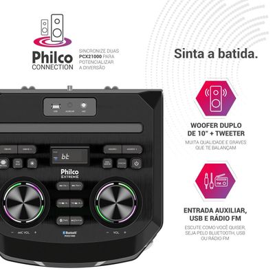 Caixa de som Amplificada Philco Exbass 2100W PCX21000 Bivolt