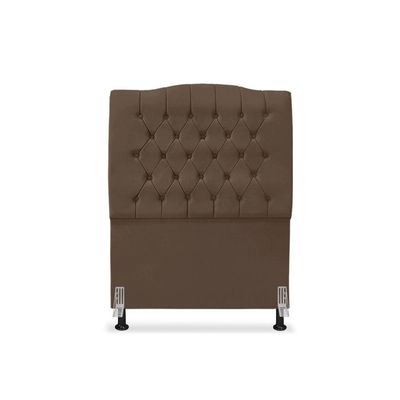 Cabeceira De Cama Box Solteiro 90 Cm Dunas - Veludo Marrom