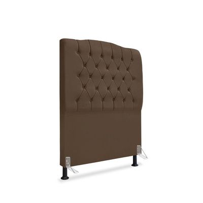 Cabeceira De Cama Box Solteiro 90 Cm Dunas - Veludo Marrom