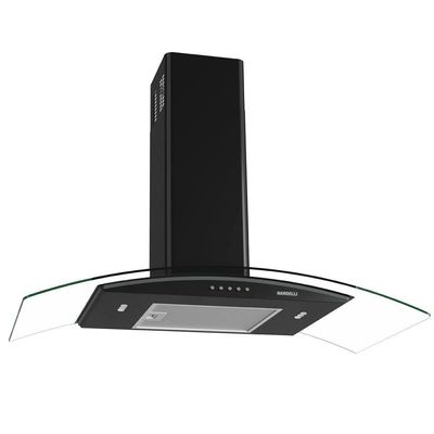 Coifa Nardelli De Parede Clean Vidro Curvo Black 90cm Preto 110V