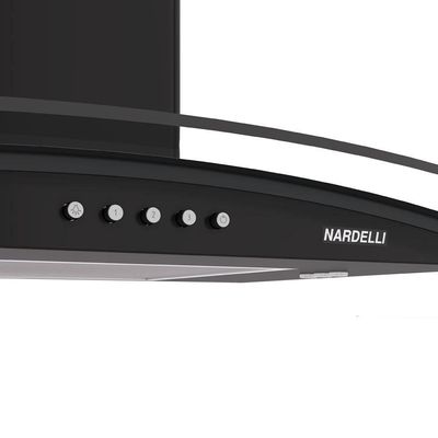 Coifa Nardelli De Parede Clean Vidro Curvo Black 80cm Preto 110V