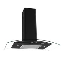 Coifa Nardelli De Parede Clean Vidro Curvo Black 80cm Preto 110V