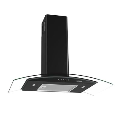 Coifa Nardelli De Parede Clean Vidro Curvo Black 80cm Preto 110V