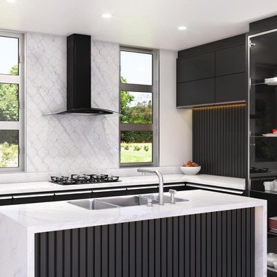 Coifa Nardelli De Parede Clean Vidro Curvo Black 80cm Preto 110V