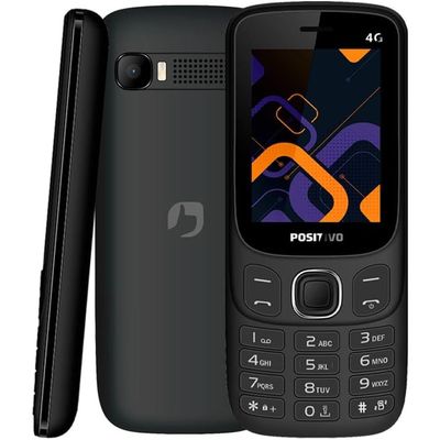 Celular Simples Positivo P41 4G Dual SIM Tela 2,4 48MB RAM 128MB Câmera VGA 0,08MP Rádio FM Preto