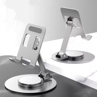 Suporte de Mesa Giratório 360º Dobrável Ajustável Compacto para Celular Tablet