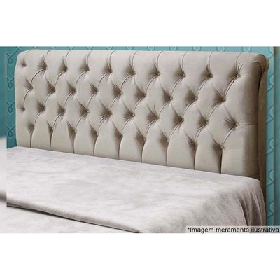 Cabeceira Cama Box Estofada Casal Imperatriz Plus Suede Marrom Taupe - Simbal