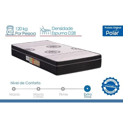 Cama Box Baú Queen: Colchão Anatômico Polar D28 Orthoface Firme+Base CRC Suede Clean (158x198)