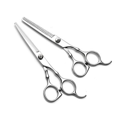 Kit Tesouras Profissionais Furta-Cor em Aço Inox para Corte de Cabelo - Cor:Prateado