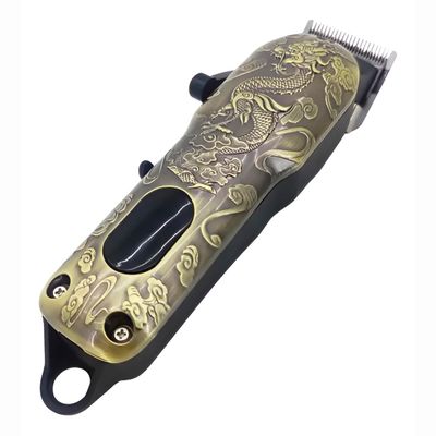 Máquina de Cortar Cabelo Profissional com Bateria – Design Dragão, Ajuste de Pentes, Corte Preciso para Cabelo e Barba