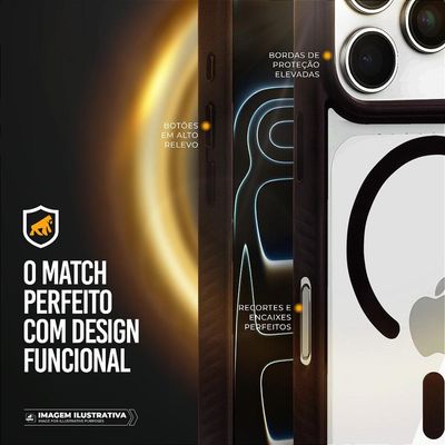Capa para iPhone 17 Pro Max - Magsafe Wave Transparente - Preta - Gshield