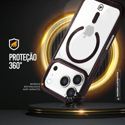 Capa para iPhone 17 Pro Max - Magsafe Wave Transparente - Preta - Gshield