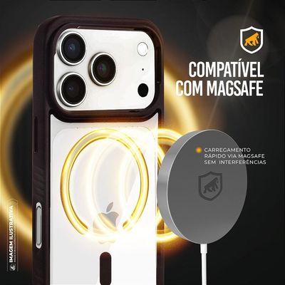 Capa para iPhone 17 Pro Max - Magsafe Wave Transparente - Preta - Gshield