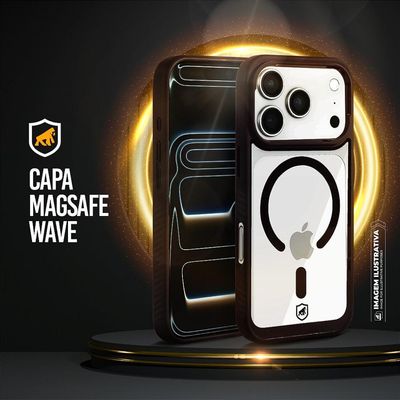 Capa para iPhone 17 - Magsafe Wave Transparente - Preta - Gshield