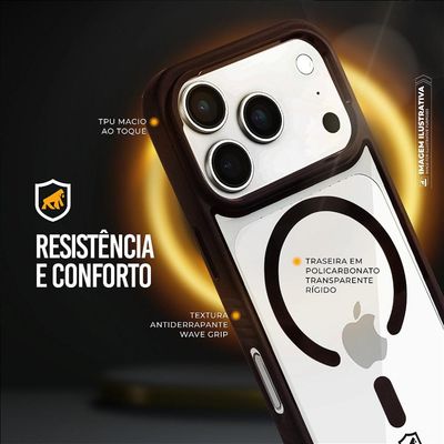 Capa para iPhone 17 Pro - Magsafe Wave Transparente - Preta - Gshield