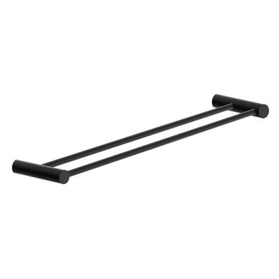Porta Toalha Toalheiro Duplo Para Banheiro Preto Fosco Orion Grego Metal 50cm