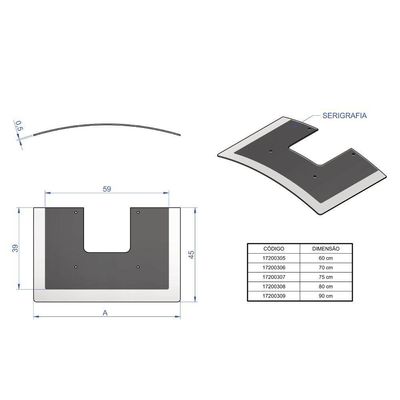 Vidro Curvo Para Coifa De Parede 75 Cm