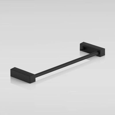 Toalheiro Duplo Para Banheiro Preto Fosco Troia Grego Metal 40cm