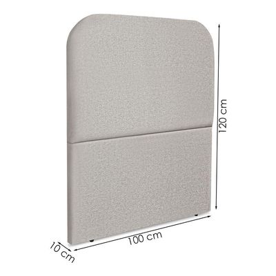 Cabeceira Solteiro 100 Cm Com Frame Alana Linho Cinza Artte Cinza