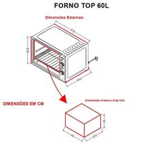 Forno Fogatti Elétrico Bancada Top 60Litros Azul 110V