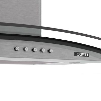 Coifa Fogatti De Parede Clean Vidro Curvo Kromanox 70cm Kromanox 110V