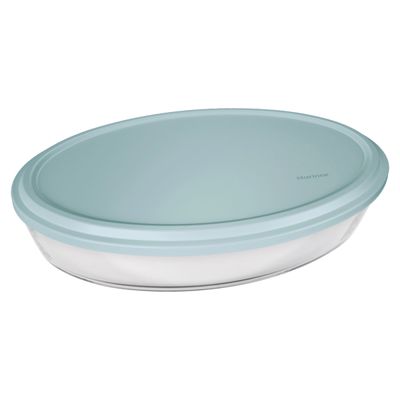 Assadeira Nadir Marinex em Vidro Oval com Tampa 1,6L - Item Sortido UNICA