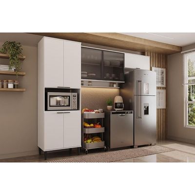 Cozinha Modulada Completa Alpha 3 Peças (2Aéreos+1Paneleiro) C3P35 Branco - Carraro