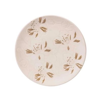 Jogo 6 Pratos Sobremesa Cerâmica Oxford Unni Orquídea 20 Cm: Floral