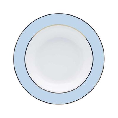 Jogo de Jantar Chá 30 Peças Porcelana Oxford Flamingo Classic Azul: Ouro