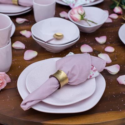 Jogo de Jantar Chá 30 Peças Porcelana Oxford Ryo Pink Sand: Caribe