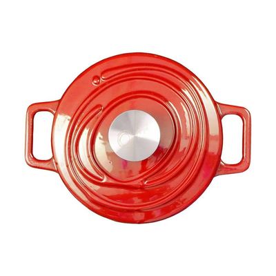 Caçarola de Ferro Fundido Esmaltado Oxford Aroma Vermelha 22cm Para Fogão Indução