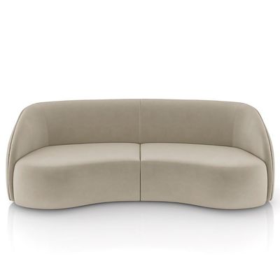 Sofá 3 Lugares 288cm Orgânico Zion M22 Veludo Bege - Mpozenato