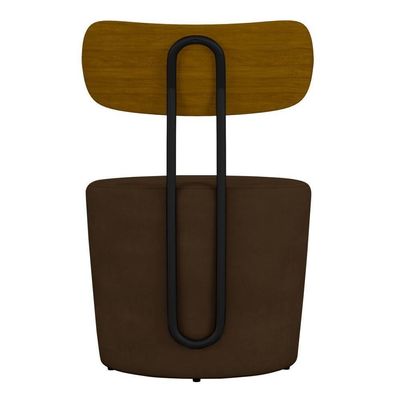 Kit 2 Poltronas Decorativas Redondas 53cm Le Moon M22 Veludo Marrom - Mpozenato