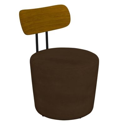 Kit 2 Poltronas Decorativas Redondas 53cm Le Moon M22 Veludo Marrom - Mpozenato