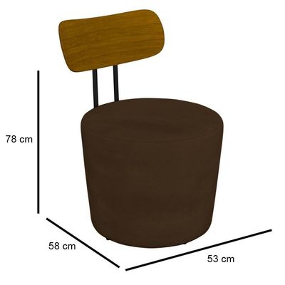 Kit 2 Poltronas Decorativas Redondas 53cm Le Moon M22 Veludo Marrom - Mpozenato