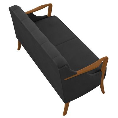 Poltrona Namoradeira 2 Lugares 135cm Capitonê Lapa M22 Pu Preto - Mpozenato