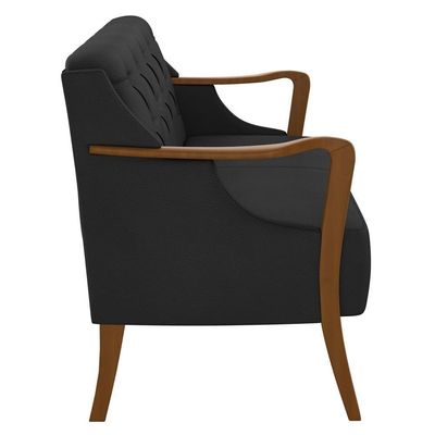 Poltrona Namoradeira 2 Lugares 135cm Capitonê Lapa M22 Pu Preto - Mpozenato