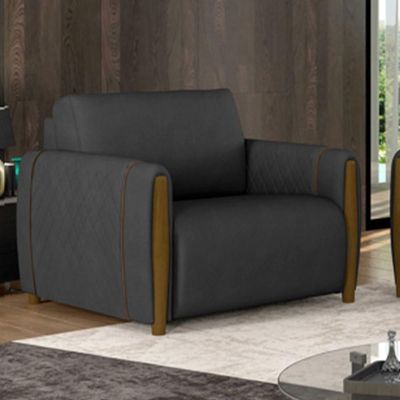 Kit 2 Poltronas Decorativas Para Sala De Estar 98cm Amaranto M22 Pu Preto - Mpozenato