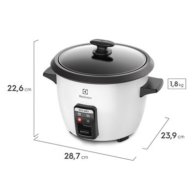 Panela de Arroz Elétrica Electrolux por Rita Lobo 1,3L Branca Efficient (RCB50) 127V