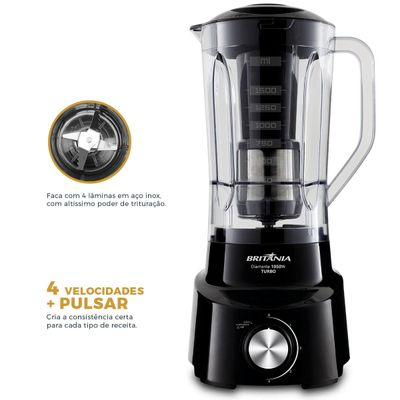 Liquidificador Britânia Diamante Preto 1050W 127V