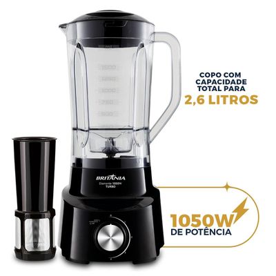 Liquidificador Britânia Diamante Preto 1050W 127V