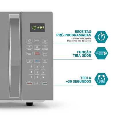Micro-ondas Philco 25L 1100W Limpa Fácil PM26S 127V