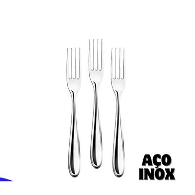Kit 12 Garfos De Mesa Premium Aço Inox Restaurante Buffet Casamento Cozinha Refeições