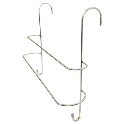 Porta Toalha Duplo com 02 Ganchos Toalheiro Cromado Suporte para Box Sem Furo