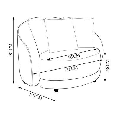 Kit 2 Poltronas Decorativas Base Fixa Galáxia com Almofadas Linho Off White G45 - Gran Belo