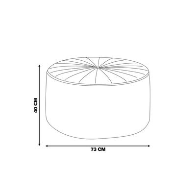 Puff Decorativo Sala De Estar Round PU Preto - Gran Belo