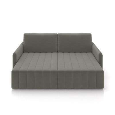 Sofá-Cama Decorativo Retrátil Thanos 2 Lugares 192cm Veludo Grafite G45 - Gran Belo