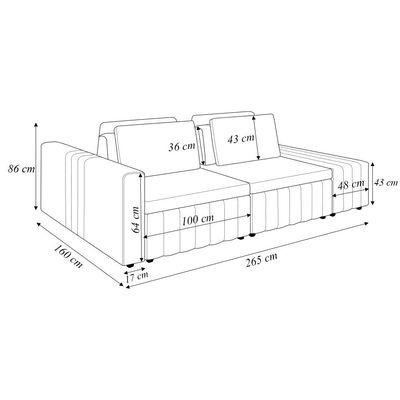 Sofá Ilha com Encosto e Almofadas Móveis Olimpo 265cm Modulado Linho/PU Terracota/Marrom G45 - Gran Belo