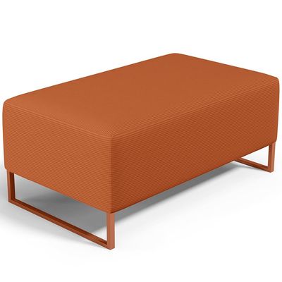 Kit 02 Puffs Decorativo Sala De Estar Cléo 90cm W01 Base Ferro Cobre Tecido Terracota - Lyam Decor
